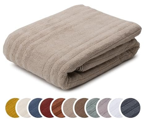 liebling Badetuch Luxus Bio Baumwolle, Serie Marseille, 770 gr. / m², 100 x 150 cm, Ökotex, 60 Grad, saugstark, schnelltrocknend, Farbe: Taupe