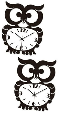 Garneck 2 STK Wanduhr Zum Aufhängen Dekoration Uhr Eule Uhr Dekorative Uhr Acryl