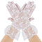 Lusofie Kurze Spitzenhandschuhe Weiß für Teeparty Handgelenklänge Blumenhandschuhe Damen für Braut Hochzeit Opernball Halloween Cosplay Handschuhe Hochzeit Spitze