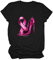 QIUhhpuy T-Shirt Femme Cancer du Sein Octobre Rose, Ruban Rose de Sensibilisation, Grande Taille Sexy