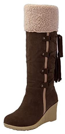 Generico Stivali Donna Alti con Tacco Texani Western Stivaletto a Punta Stivali Camperos Donna Boots Tacco Medio Anfibi Donna Scarponcino Equitazione da Cowboy Cowgirl Stivaletti