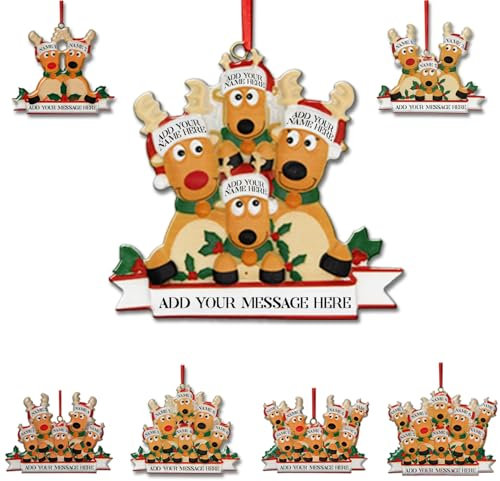 Personalisierte Weihnachtskugeln Personalisierte Hirsch-Weihnachtsverzierungen Benutzerdefinierten Namen Rentierdekorationen mit Familiennamen Personalisierte Geschenke Weihnachten