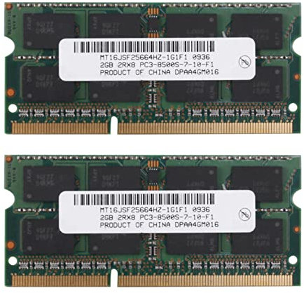 SRMAN 2X Memoria RAM para Computadora Portátil DDR3 2GB 2RX8 PC3-8500S 1066MHz 204Pin 1.5V RAM para Computadora Portátil
