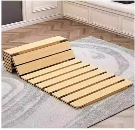 LVLDAWA Panneau Lit Pliable, Cadre Lit avec Support Sol Respirant Bois, Panneau Lit Rigide Protection Lombaire Enroulable Respirant pour Chambres Coucher, Dortoirs(100x190cm)