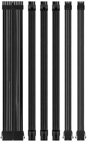 KUAIYIJU PC Power Supply Extension Cable 30CM With1x24Pin/2x8Pin(4+4) CPU/3x8Pin(6P+2P) PCIE Sleeved Cords For PC Power Supply