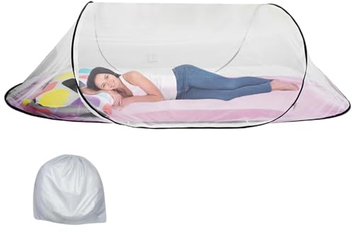 Zanzariera pop-up, zanzariera pieghevole, portatile, per una persona singola, grande spazio di crittografia, senza installazione, per casa, dormitorio, viaggi, campeggio