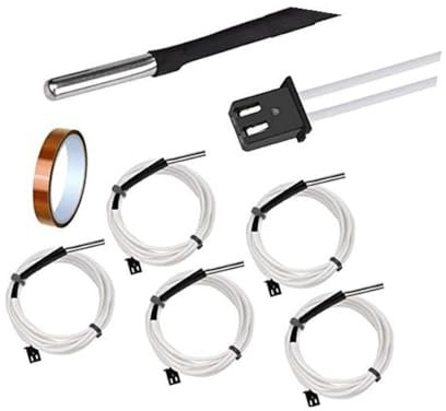 HUVNEXA Thermistor 3D-Drucker NTC 100K Temperatursensor, for E3D V6 Hotend, 5 PCS Heizpatronentemperaturthermistor 3D-Drucker-Thermistor