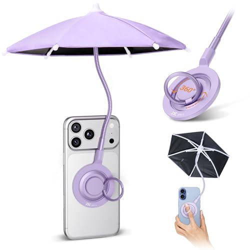 Magnetischer Handy Sonnenschutz mit schwarzer Anti UV Beschichtung violett | Mini Sonnenschutz für iPhone 17 Air 16 15 Pro Max, Android, Kindle, Outdoor, Strand, Pool, blendfrei, reflektionsfrei