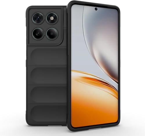 ESHUYI Liquid Silicone Hülle für Motorola Edge 60 Fusion/Edge 60s/Edge 60 mit Antibakteriellem Schutz und Kratzfestes weichem Mikrofaserfutter, Rundumschutz Stoßfeste Handyhülle Case, Schwarz