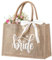 AXERHK Bride Jute Tragetasche, Brauttasche Bedruckt“BRIDE” Lettering für Bride to Be Deko und Jga Frauen Accessoires, Jute Braut Geschenk für Junggesellenabschied Team Bride JGA Accessoires