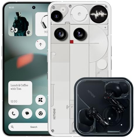 Nothing Phone (3) 512GB White – Unlocked 5G Smartphone with Triple 50MP Camera Ear Black Included