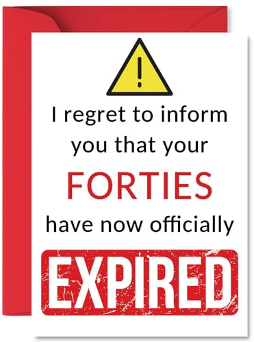 Funny 50th Birthday Cards for Women and Men, Your Forties Have Expired | Happy Birthday Card for Her or Him Friend Cousin Work Colleague, A5 Banter Joke Humour Bday Greeting Cards Gift