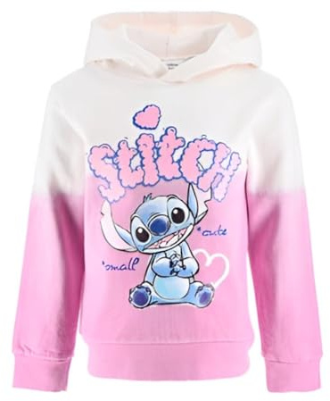 Disney Lilo & Stitch Mädchen Hoodie – Kapuzenpullover mit Farbverlauf – kuscheliger Baumwollmix – Blau oder Lila – Größen 98–128
