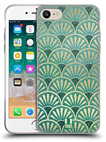 Head Case Designs Federn Texture Art Deco Muster Soft Gel Handyhülle Hülle kompatibel mit Apple iPhone 7/8 / SE 2020 & 2022