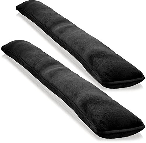 COM-FOUR® 2X Zugluftstopper für Tür und Fenster - Microfaser Windstopper- Energie sparen mit Luftzugstopper - 1kg Schwerer Türstopper (02 Stück - schwarz)