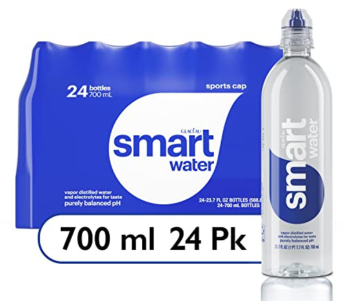 smartwater Smart Water Sports Cap, 700ml, 24 Pack, 23.7 Fl Ounce (Pack of 24)