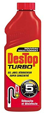 Destop - Turbo Gel Javel Déboucheur 1L - Lot de 3