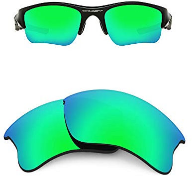 Oak&ban Mirror Polarized Replacement Lenses for Oakley Flak Jacket XLJ Sunglasses Green