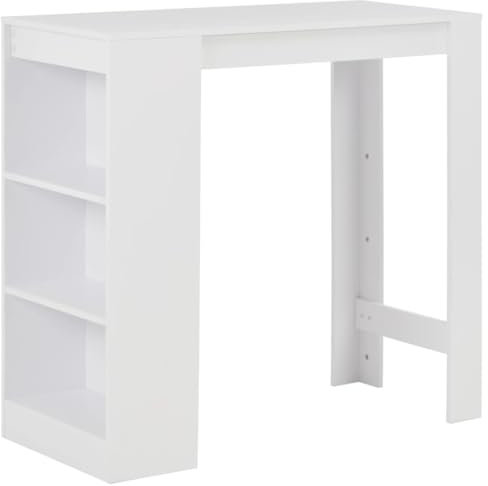 vidaXL Bartisch mit 3-stufigem Regal Bartresen Stehtisch Tisch Tresentisch Bistrotisch Küchentheke Frühstückstisch Küchentisch Weiß 110x50x103cm