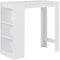vidaXL Bartisch mit 3-stufigem Regal Bartresen Stehtisch Tisch Tresentisch Bistrotisch Küchentheke Frühstückstisch Küchentisch Weiß 110x50x103cm