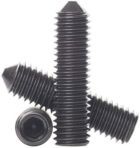 3mm / M3 x 6 Black High Tensile Cone Point Grub Screws Hex Socket Set Screw Self Colour 14.9 DIN 914-5 Pack