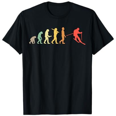 Retro Skifahren Evolution Geschenk für Skifahrer T-Shirt