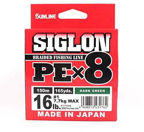 Sunline Siglon Braid Pe x8 Schnur Schnur Dark Green 0.171MM - 150MT - 7.7KG