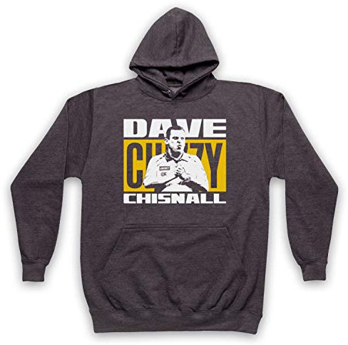 My Icon Art & Clothing Dave Chisnall Darts Tribute English Player Erwachsenen Kapuzensweater, Holzkohle, Medium