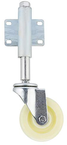 4 Zoll Nylon Tor Rad Federbelastete, Leiterrolle Federrolle Lenkrolle, Swivel Caster Heavy Duty 200kg / 440lbs Tragfähigkeit, Laufrad für Tore