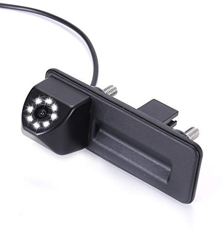 【8 LED Nachtsicht】 Hochwertige Rückfahrkamera mit Kofferraumgriff und Schalter, wasserdichter Weitwinkel, Ersatz für VW Skoda Roomster Superb Cambi Yeti Fabia Octavia II 1Z 2 Audi A1