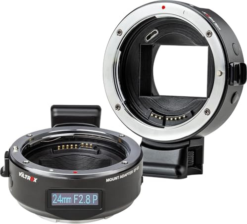VILTROX EF-E5 Auto Focus Lens Mount Adapter Lens Converter with OLED Display Compatible for Canon EF/EF-S Series Lens to Sony E-mount Cameras A7/A7R/A7S/A7M/A6500/A6400/A6000