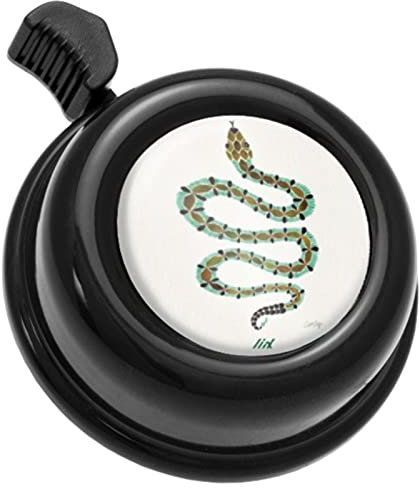 Liix Colour Bell neu 2021 Snake Schlange Tier Zoo Fahrradklingel für Kinder und Erwachsene Design und mit einfacher Montage (Schwarz)