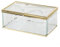 Glasbox Gold Farben n02cla Glas Metallbox Schmuckbox 14x8x6cm Schmuckdose Blätter Vintage Nostalgie Ringhalter Ringschatulle Schminkdose Ringbox Schatulle