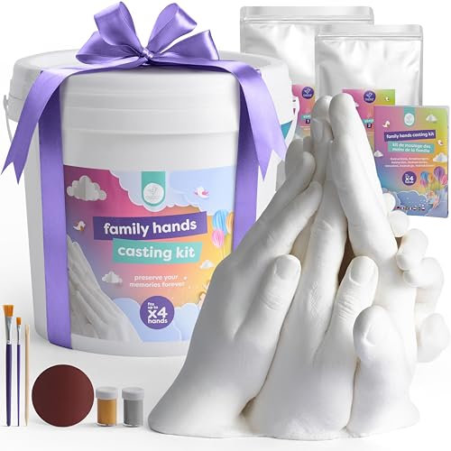 chuckle - Enorme XL Kit di Calco 3D per Mani di Coppia e Famiglia, Crea Impronte Indelebili con Gesso, Calco Mani e Souvenir, Perfetto per Regali Unici, Calco Gesso Mani, Stampo per Mani e Scultura