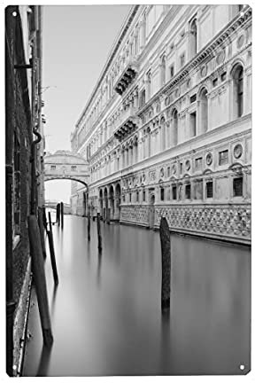 artboxONE Metall-Poster 20x30 cm Städte Seufzerbrücke in Venedig von Künstler Ronny Behnert
