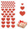 290 Stück 3 Größen Herz Aufkleber Glitzer Rot Herzform Stickers aus PVC Selbstklebend Deko Aufkleber für Handwerk Scrapbook Zubehör Geschenkverpackung DIY Dekoration usw. (5 Blätter)
