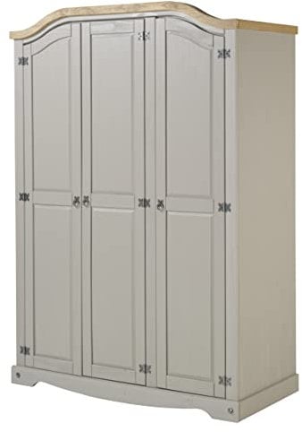 Corona Grey Wax 3 Door Arch Top Wardrobe
