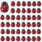SUNNYCLUE 1 Caja de Aproximadamente 40 Piezas de Cuentas de Mariquita Vidrio de Murano Rojo Insectos Voladores Cuentas Hechas A Mano Espaciador Suelto Hilo Elástico para Hacer Joyas Bricolaje