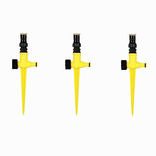 3 Stück Rasensprenger, 360 Grad Automatische Bewässerung Gartensprenger, Automatic Water Sprinkler Irrigation System for Bewässern von Pflanzen, Blumen und Gemüse