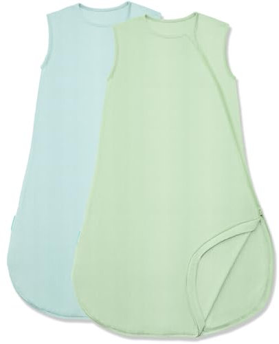 PurComfy Unisex Baby Sleep Sack 0.5 Leicht (0,5 Tog), Schiefer und Salbei, 0-3 Monate (2er Pack)