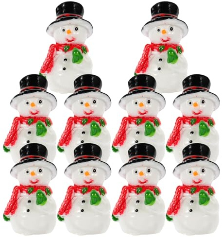 PRETYZOOM 10 Pièces Miniatures Bonhomme De Neige en Résine Décorations De Noël Micro Figurines pour Maison Jardin Et Fête Ornements Miniatures Bonhomme De Neige pour Bricolage Et Cadeaux