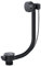 SPARES2GO Badewannenablauf-Kombinations-Drehstopfen, 40 mm, 3,8 cm Überlauf, Schwarz