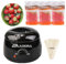 Wax Warmer Kit for Hair Removal With Bowl, 3 Bags Wax Beads, Applicator Sticks - Professional Waxing Machine for Full Body at Home (Strawberry Black Pot)