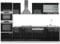 Vicco Küchenzeile R-Line, Schwarz Hochglanz/Weiß, 300 cm mit Hochschrank, AP Marmor