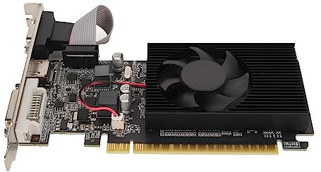 VBESTLIFE Scheda Grafica GT610 da 1 GB, DDR3, 64 Bit, PCI Express 2.0 X16, 810/1800 MHz, Scheda Video per Giochi con Porte HDMI, VGA e DVI