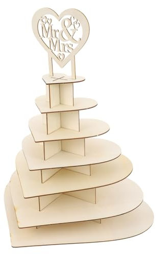 Milisten Diy Wooden Chocolate Stand 7-layer Chocolate Fill Stand Sturdy and Safe Wedding Dessert Rack
