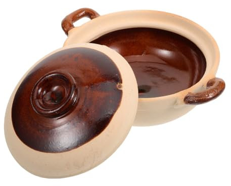 HOLIDYOYO Cazuela De Cerámica Con Tapa Cazuela China De 1000Ml Olla De Barro Tazón De Cocina Coreano Olla Japonesa Sumi Kannyu Donabe Ollas Para Guiso Sopa De Pollo