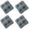 4L Textil 4er Set Stuhlkissen 40x40 mit Bändern Outdoor Kissen wetterfest Gartenstuhlauflagen UV-beständig Sitzkissen Outdoor Bodenkissen(Dunkelgrau UV, 4er Set | 45x45 cm)