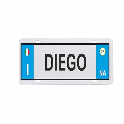 AMA SHOP targa auto personalizzata con nome data e numeri o frase, Alluminio, con stampa sublimatica, Ventose incluse| idea regalo |