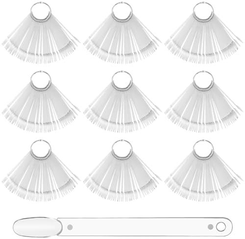 HEIYUET 450 Stück Nail Art Tips Ring Stick, Nagellack Display Ring, Nagellack Farbkarte, Transparent Nail Tips Display, Nailart Display Präsentation für Praxis DIY Nägel Zubehör